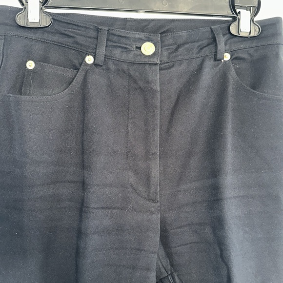 St. John by Marie Gray Navy Blue Essential Cotton Stretch Straight Leg Pants 4 - Picture 2 of 7